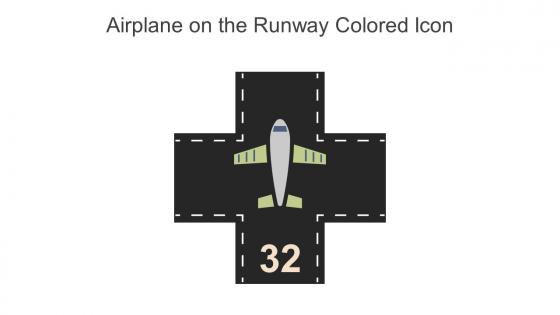 Airplane On The Runway Colored Icon In Powerpoint Pptx Png And Editable Eps Format