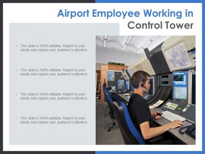 Airport employee working in control tower