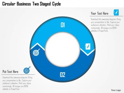 Aj circular business two staged cycle powerpoint template