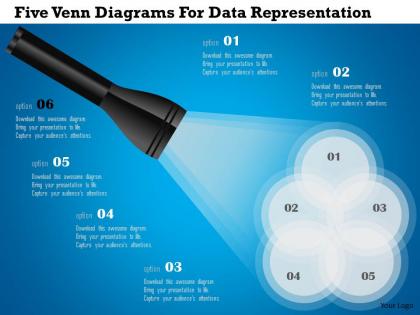 Ak five venn diagrams for data representation powerpoint template