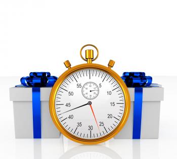 Alarm clock with two gifts stock photo