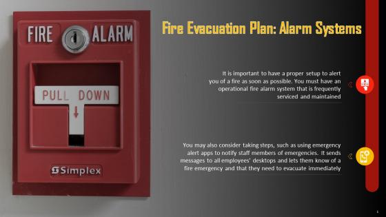 Alarm Systems For Creating Fire Evacuation Plan Training Ppt