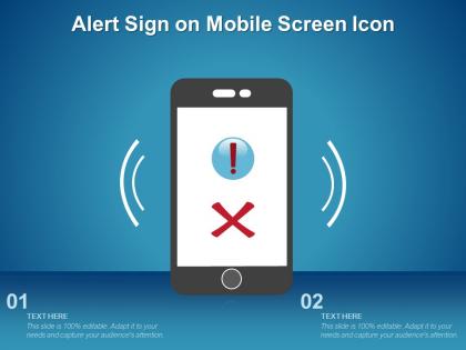 Alert sign on mobile screen icon
