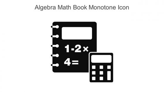 Algebra Math Book Monotone Icon In Powerpoint Pptx Png And Editable Eps Format