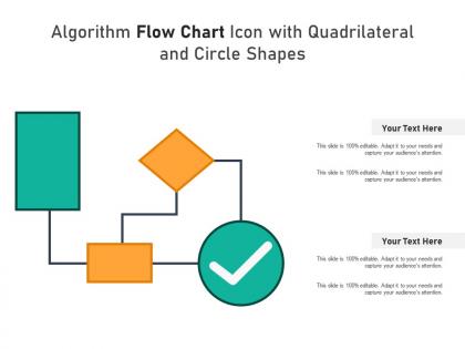 Algorithm flow chart icon with quadrilateral and circle shapes