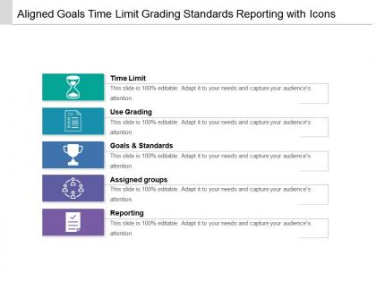 Aligned goals time limit grading standards reporting with icons