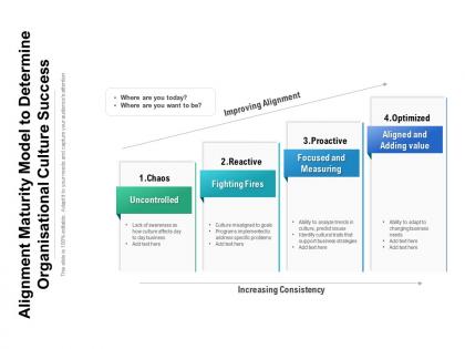 Alignment maturity model to determine organisational culture success