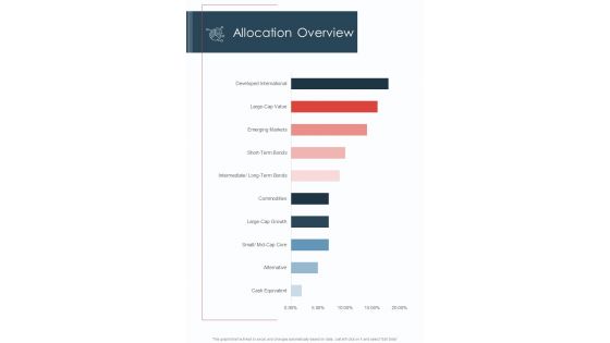 Allocation Overview Investment Advisory One Pager Sample Example Document
