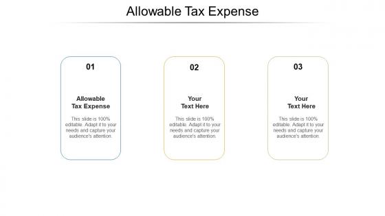 Allowable tax expense ppt powerpoint presentation diagram images cpb