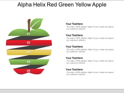 Alpha helix red green yellow apple