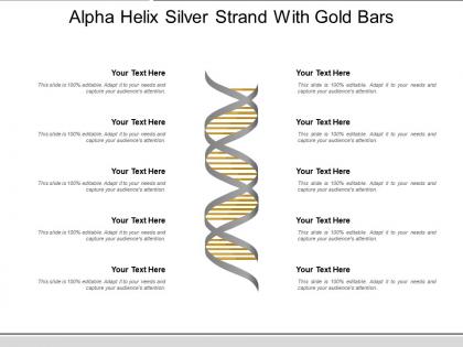 Alpha helix silver strand with gold bars