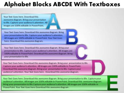 Alphabet blocks with textboxes