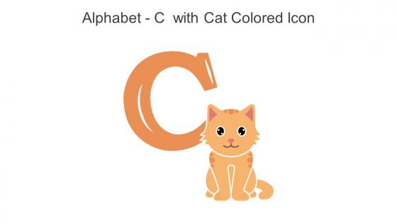Alphabet C With Cat Colored Icon In Powerpoint Pptx Png And Editable Eps Format