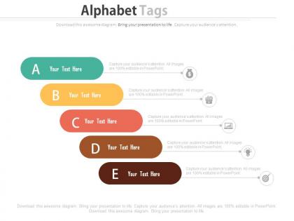 Alphabet tags for financial management analysis powerpoint slides