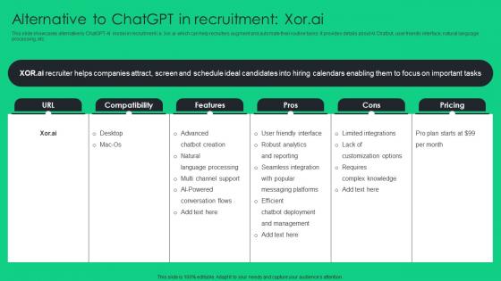 Alternative To ChatGPT In Recruitment Xorai Unlocking Potential Of Recruitment ChatGPT SS V