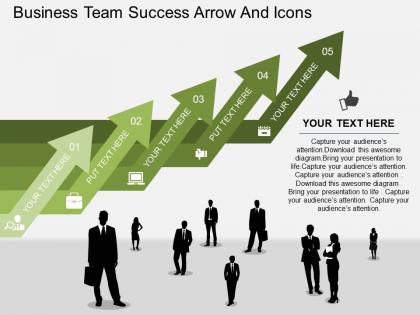 Am business team success arrow and icons flat powerpoint design
