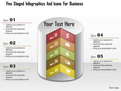 Am five staged infographics and icons for business powerpoint templets