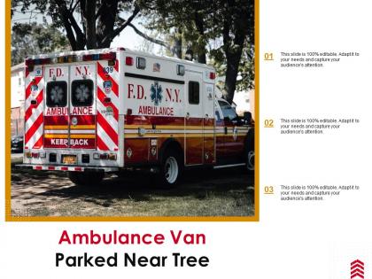 Ambulance van parked near tree