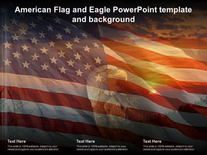 American flag and eagle powerpoint template and background