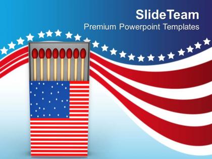 American flag matchbox powerpoint templates ppt themes and graphics 0513