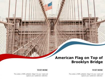 American flag on top of brooklyn bridge