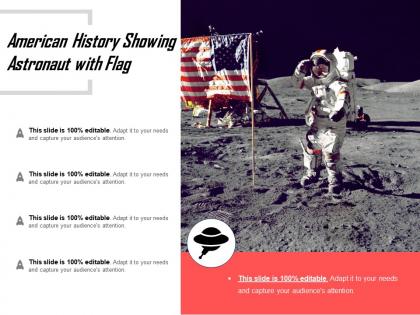 American history showing astronaut with flag