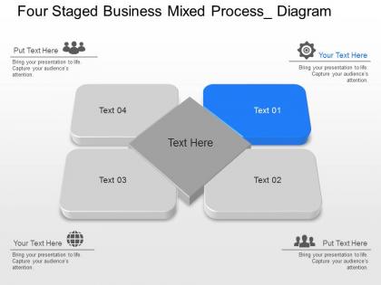 An four staged business mixed process diagram powerpoint template