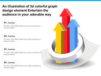 An illustration of 3d colorful graph design element entertain the audience in your adorable way