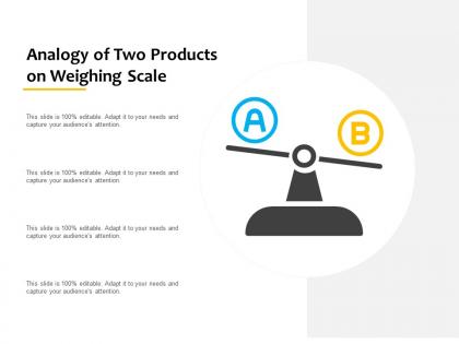 Analogy of two products on weighing scale