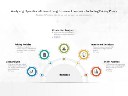 Analysing operational issues using business economics including pricing policy