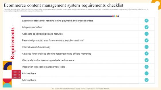 Analysis And Deployment Of Efficient Ecommerce Content Management System Requirements Checklist