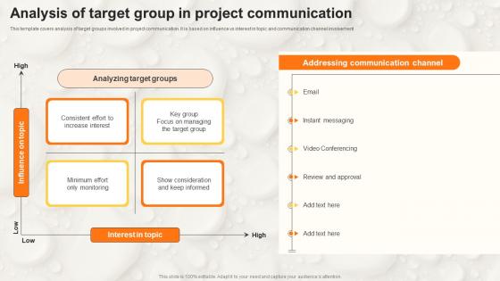 Analysis Of Target Group In Project Communication Stakeholder Communication Strategy SS V