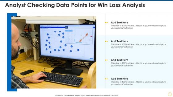 Analyst checking data points for win loss analysis