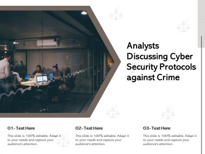 Analysts discussing cyber security protocols against crime