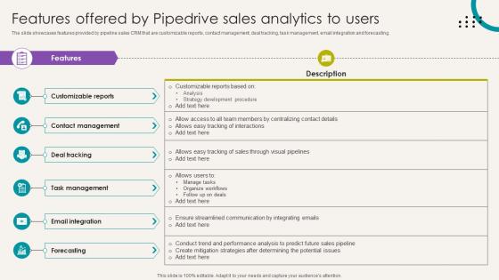 Analytical CRM Software To Boost Features Offered By Pipedrive Sales Analytics SA SS