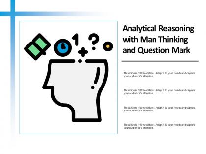 Analytical reasoning with man thinking and question mark