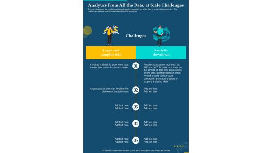 Analytics From All The Data At Scale Challenges One Pager Sample Example Document