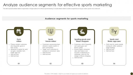 Analyze Audience Segments For Tactics To Effectively Promote Sports Events Strategy SS V