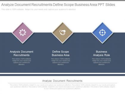 Analyze document recruitments define scope business area ppt slides