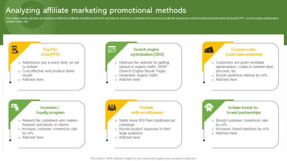 Analyzing Affiliate Marketing Promotional Methods Effective Paid Promotions MKT SS V