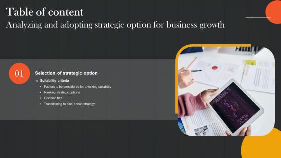 Analyzing And Adopting Strategic Option For Business Table Of Content Strategy SS V