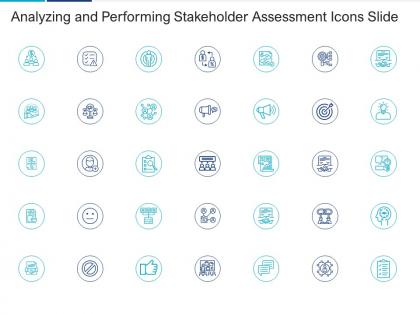 Analyzing and performing stakeholder assessment icons slide