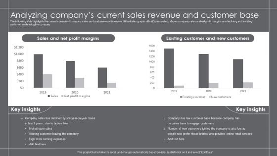 Analyzing Companys Current Sales Revenue And Customer Growth Marketing Strategies For Retail