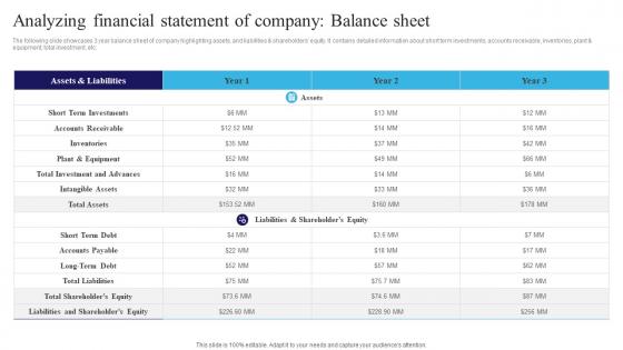 Analyzing Financial Statement Of Company Balance Sheet Navigating The Information Technology Landscape MKT SS V