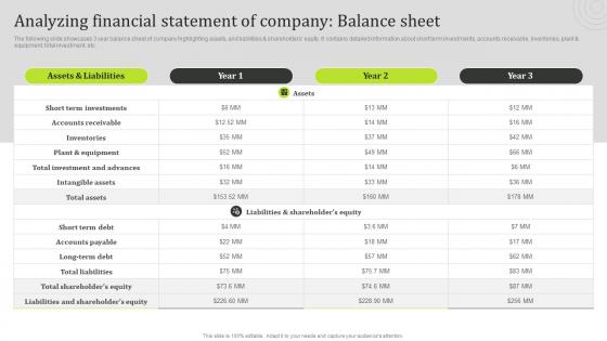 Analyzing Financial Statement Of Company Balance Sheet State Of The Information Technology Industry MKT SS V