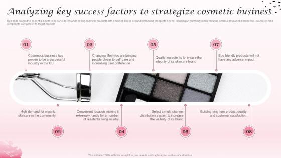 Analyzing Key Success Factors To Cosmetic Industry Business Plan BP SS