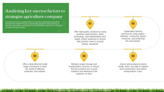 Analyzing Key Success Factors To Strategize Agriculture Crop Farming Business Plan BP SS