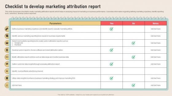Analyzing Marketing Attribution Checklist To Develop Marketing Attribution Report