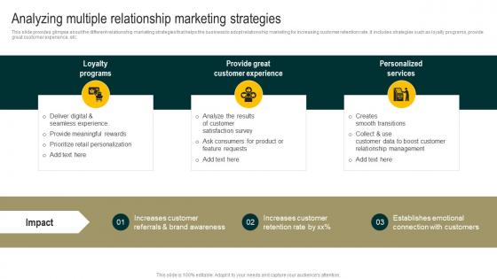 Analyzing Multiple Relationship Marketing Streamlined Holistic Marketing Techniques MKT SS V