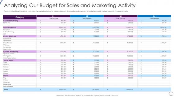 Analyzing Our Budget For Sales And Marketing Lead Opportunity Qualification Process And Criteria